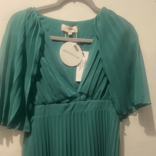 Boohoo green pleated midi - pleated,