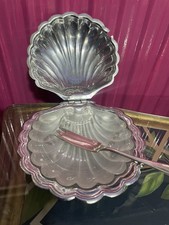 Vintage Plated Shell Butter Dish