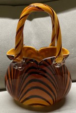 Vincenza Collection Handmade Glass Vase/Bag. Italian Murano Style. 23cm X1 6.5cm