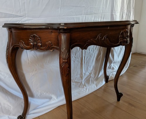 Demi lune mahogany console - demi,