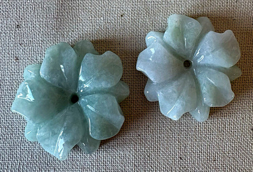 Green jade flower carved - green,
