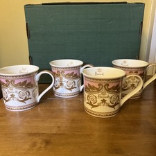 Harrods Coffee Mug Set Of 4 Pink Wings Fine Bone China Tea Coffee Ideal Gift Cup