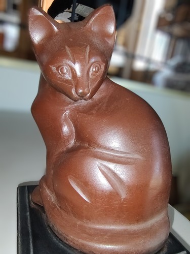 Vtg mcm metal cat sculpture - cat,
