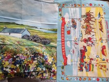 BNWOT Vtg Look 100% Cotton Tea Towels Retro Kitsch Seaside Cottage Core