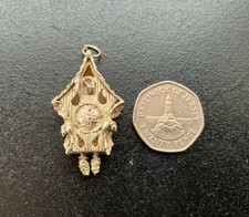 VINTAGE SILVER CUCKOO CLOCK PENDANT/CHARM