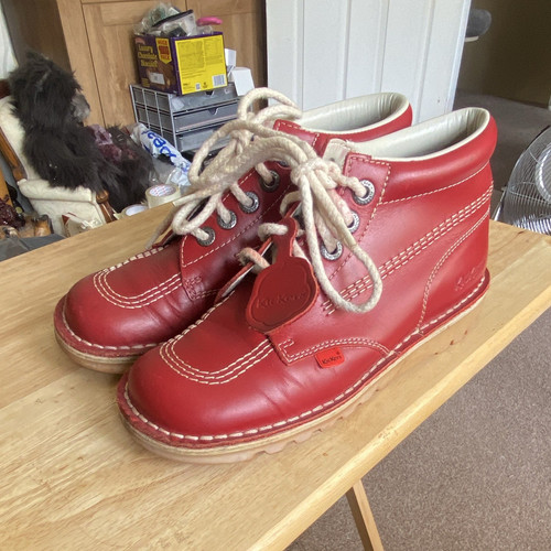 Kickers womans red leather - kickers,