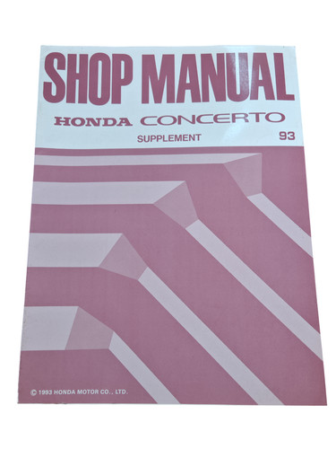 Honda concerto supplement 1993 - supplement,