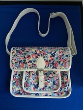 Cath Kidston Women’s Satchel shoulder Saddle Bag Blue / White abstract Flowers