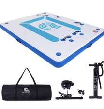 Inflatable Floating Dock 240x180 x15cm Inflatable Fishing Sun Island Boat