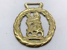 ANTIQUE OLD HORSE BRASS BEAR ON POLE 