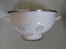 Large White Enamel Metal