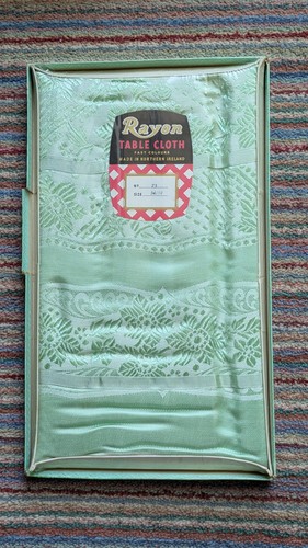 1950 mint green damask - 1950’s,