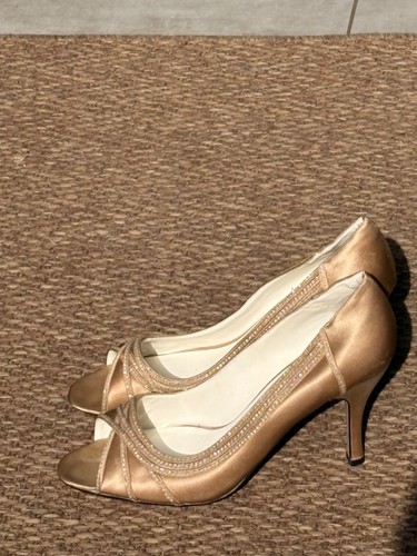 Womans gold open toe 7cm - open, /