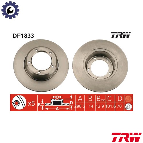 Brake disc df1833 for - 2x,