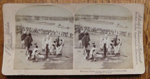 Stereoview card bathing in - card,