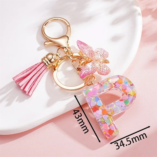 Pink gold resin initial - pink,