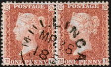 1857 C8 1d ORANGE BROWN PLATE