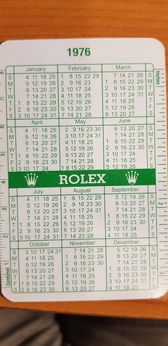 Rolex calendar 1976 1977 green - rolex,