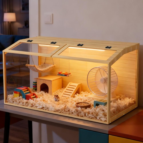 Large wooden hamster cage - 47",