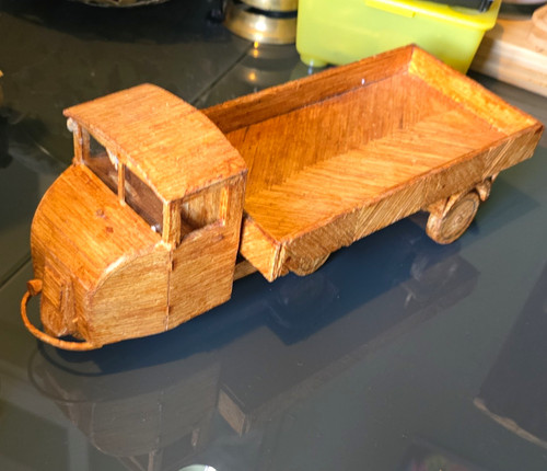 Handmade wooden brown lorry - wooden,