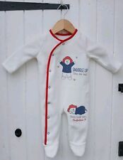 PADDINGTON STORE FOR BABY - WHITE FLEECE ALL-IN-ONE SUIT - 3-6 MONTHS -68 CM