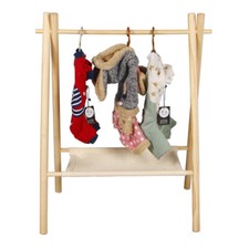 Childrens Clothes Rail Coat Rack Kids Wooden-Hanging Dress Up Wardrobe Storage