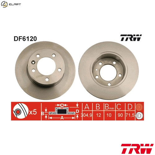 Brake disc df6120 - 2x,