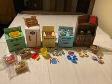 Vintage Tin Metal Dolls House Miniatures Kitchen Furniture Accessories Food 