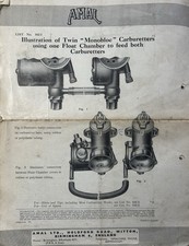 AMAL MONOBLOC CARBURETTER TYPE 375, 376, 389 - ORIGINAL BROCHURE 1964
