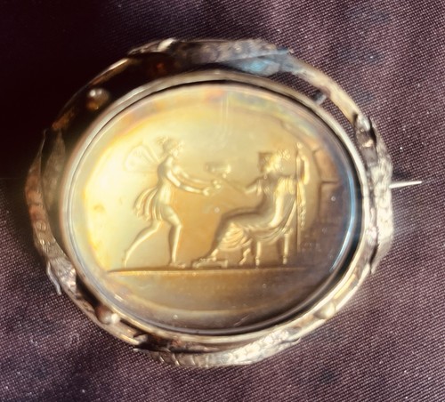 Antique silver gilt cameo - silver,