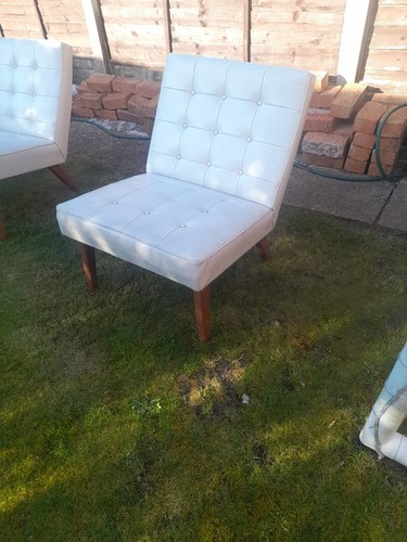 White faux leather barcelona - faux,