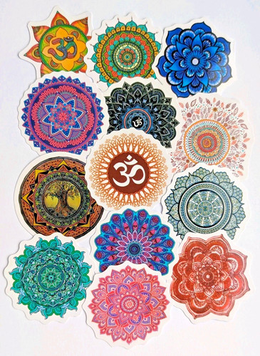 60x glossy mandala stickers - glossy,