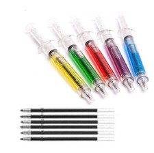 NOVELTY SYRINGE PENS & Black