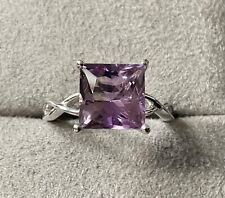 925 Amethyst square cut 9mm