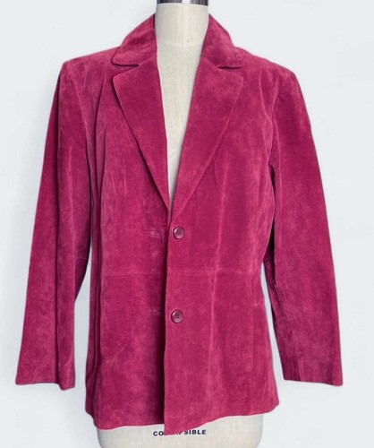 Vtg red suede - suede, jacket
