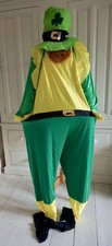 Irish Lucky Leprechaun Fancy Dress Costume * Hooped Jumpsuit * Mens Size Large