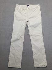 NYDJ Women's  Marilyn Jeans. Size 10 Cream Straight 29" Leg Mid-Rise Stretch USA