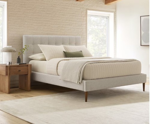 West elm bed frame chenille - bed,