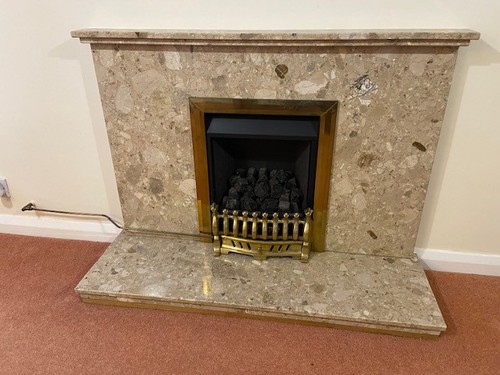 Gas fire with - marble, surround