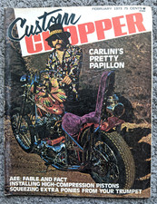 1973 FEB CUSTOM CHOPPER MOTORCYCLE MAGAZINE POSTER HARLEY TRIUMPH KAWASAKI HONDA