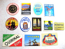 luggage Labels Vintage Collectable. 1950's not copies. Pack of 10