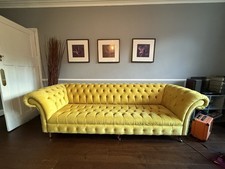 Bargain-Reduced For Quick Sale! Stunning Extra Large Yellow Chesterfield Settee