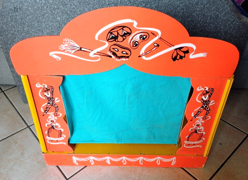 Vintage wooden puppet theater - wooden,