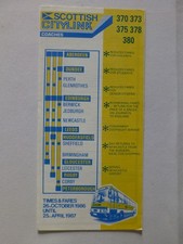 Scottish Citylink Aberdeen Edinburgh Leeds Rugby Gloucester bus timetable 1987