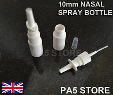 2x 10ml Plastic Nasal Spray Bottle FINE MIST - Empty - QUALITY - Refillable UK
