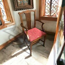 Antique James Parkinson Liverpool Inlaid Carver Chair Armchair On Castors
