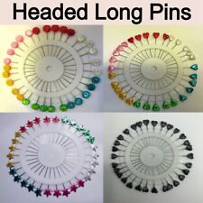 Extra Long Pins Plastic Head Heart Star Daisy Shapes for Dressmaking Craft Hijab