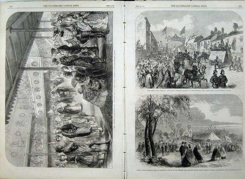 Old antique print 1862 preston - old,