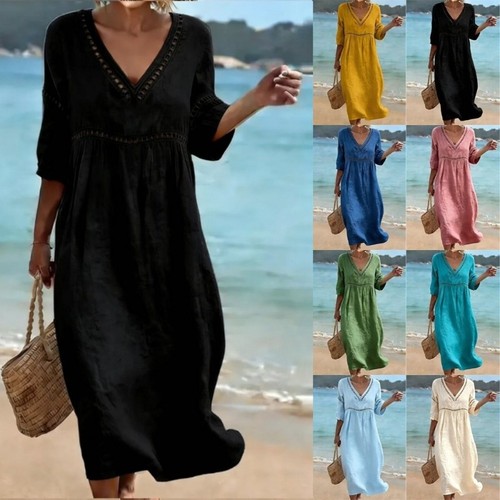Women neck linen cotton - uk,