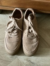 Whistles Women’s Suede Low Top Casual  Trainers Beige Size 6/39